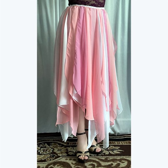 Ameynra design multicolor chiffon petal skirt for dance or gypsy costume. Size S - Picture 4 of 4
